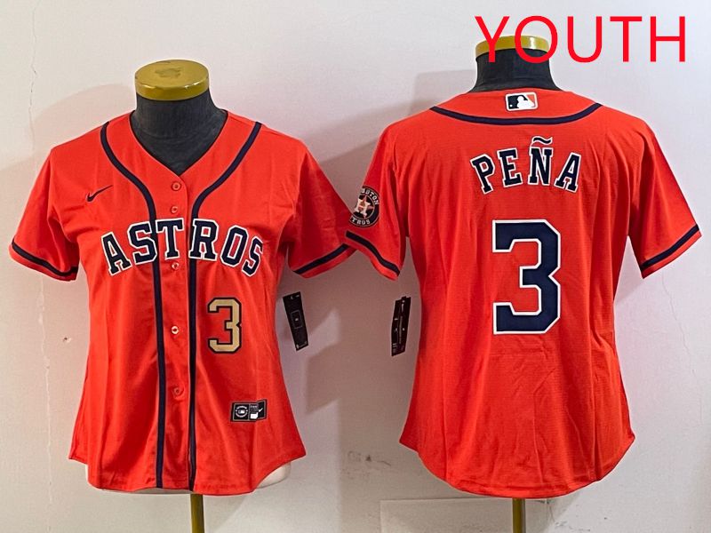 Youth Houston Astros 3 Pena Orange Game 2025 Nike MLB Jersey style 5